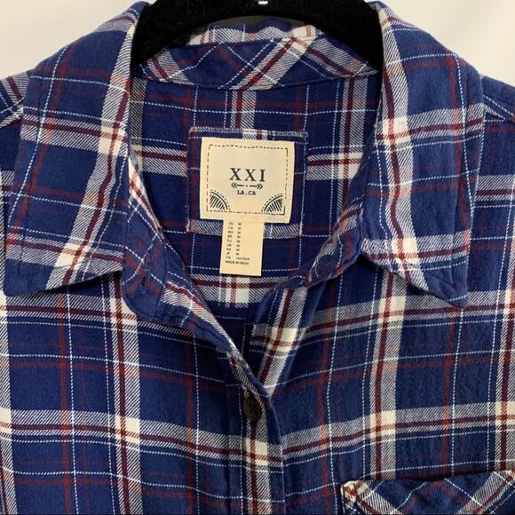 Forever 21 Country Plaid Flannel Button Down Shirt Cotton Medium - Picture 5 of 10